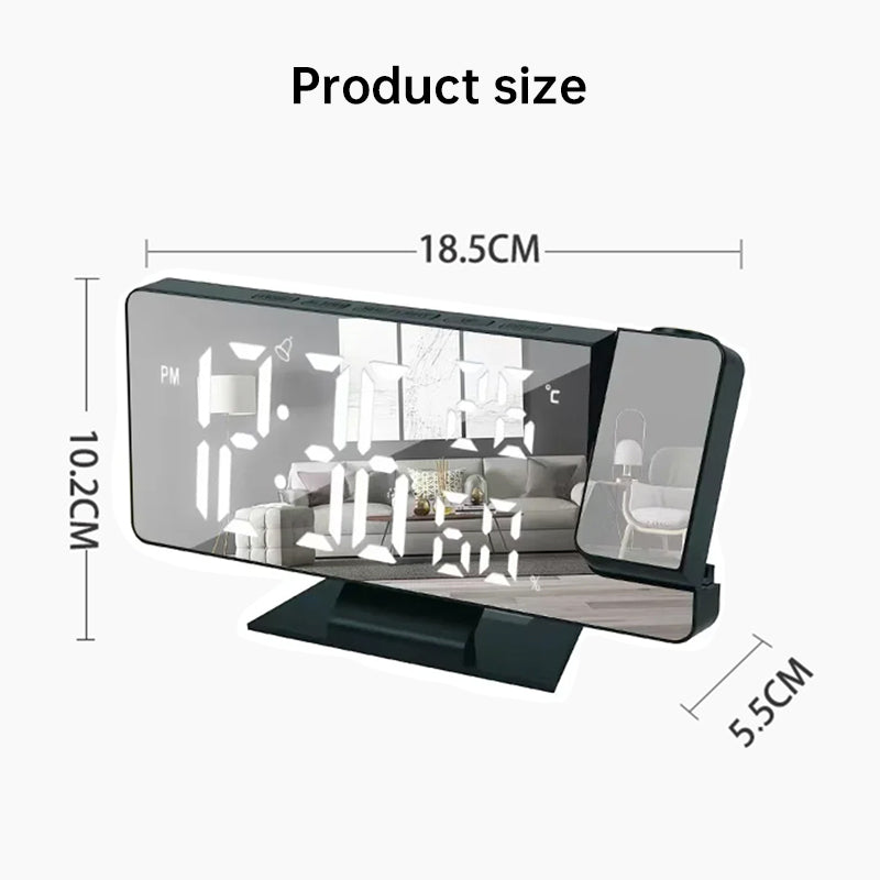 Home LED Projection Alarm Clock - Time, Temp Display, Backlight, Snooze