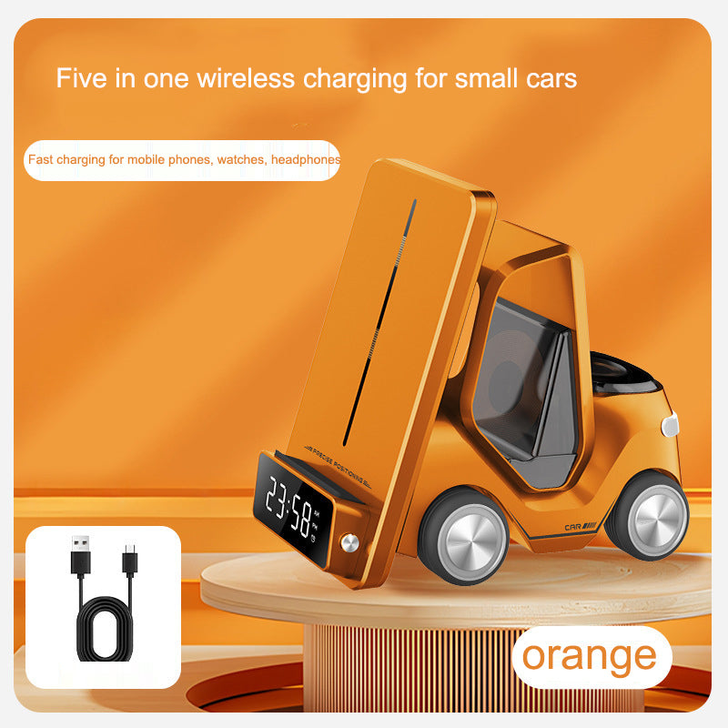 Wireless Charger Stand 5 In 1 Alarm Clock For IPhone 15 14 13 12 Pro Max 8 X XS XR iWatch 8 7 6 5 Airpods Fast Charging Station