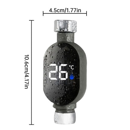 Black LED bathroom shower thermometer (0℃~99℃): accurate temp measurement, smart counter.