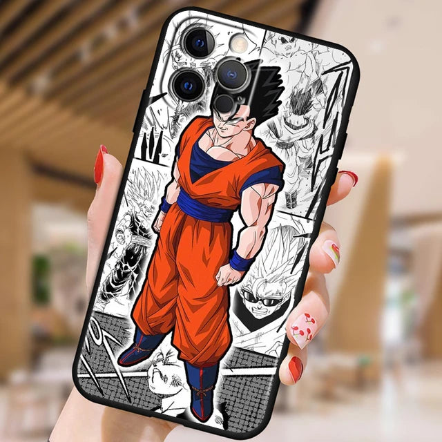 Japanese Art D-Dragon Ball Z For Apple iPhone 15 14 13 12 Pro Max Mini 11 Pro XS Max X XR 6 7 8 Plus SE 2020 Black Phone Case