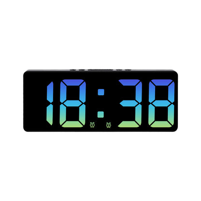 Multifunctional LED Digital Clock: Features number display, color nightlight, temp, calendar, alarm. Large size, backlit, great