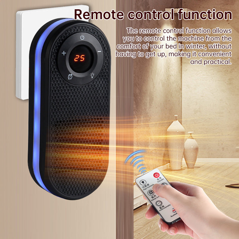 Wall-Mounted Space Heater with Night Light, Fast Heating & Overheat Protection for Desk, Bedroom, Office