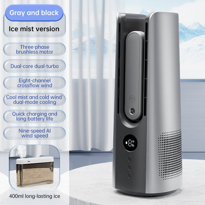 2025 NEW Portable Tower Fan – 6 Speeds, Mist Bladeless, for Bedroom/Living Room/Office