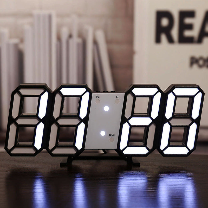 3D LED Digital Alarm Clock with Colorful Display, 12/24 Hour Format for Office, Living Room, Bedroom, Kitchen
