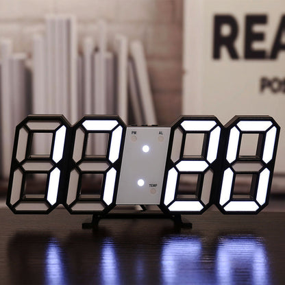 3D LED Digital Alarm Clock with Colorful Display, 12/24 Hour Format for Office, Living Room, Bedroom, Kitchen