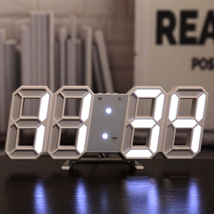3D LED Digital Alarm Clock with Colorful Display, 12/24 Hour Format for Office, Living Room, Bedroom, Kitchen
