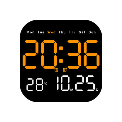 Large Digital LED Wall Clock with Alarm & Timer, Remote Control, Big Display for Home Office, Bedroom, Living Room Decor