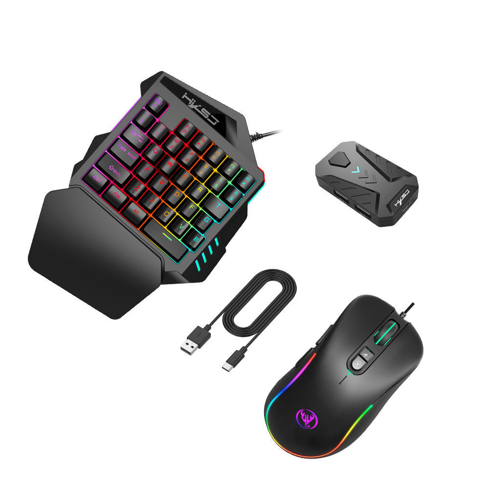 Wired Android Throne One handed Keyboard and Mouse Set Android Game PUBG Gun Converter
