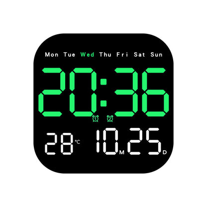 Large Digital LED Wall Clock with Alarm & Timer, Remote Control, Big Display for Home Office, Bedroom, Living Room Decor