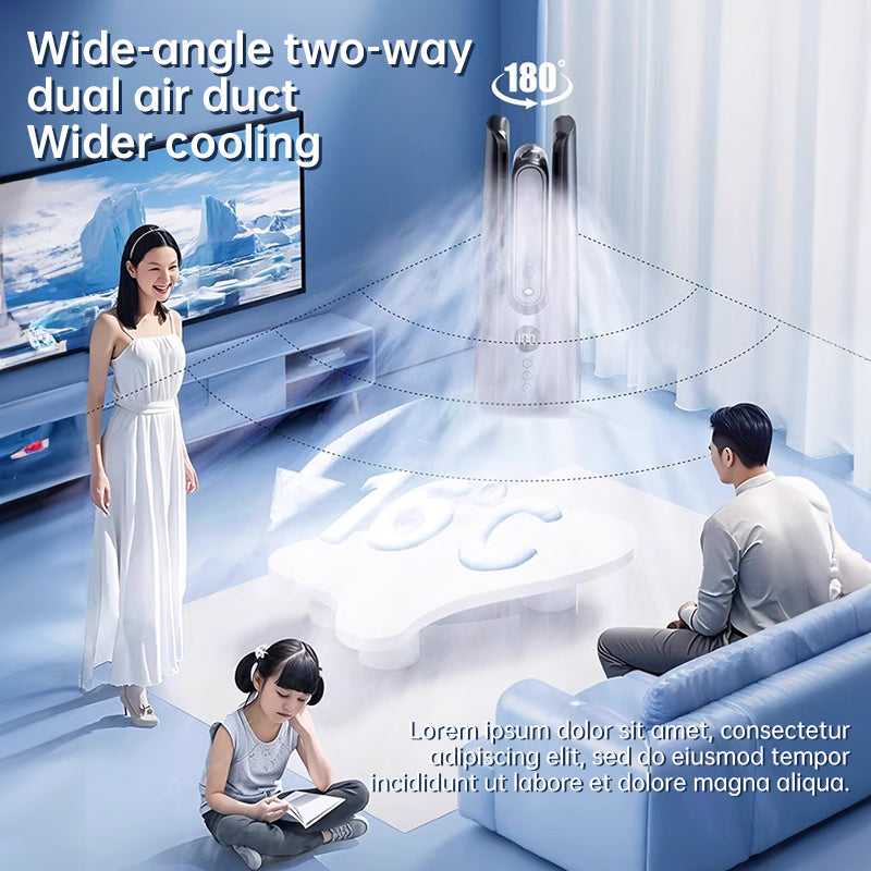 2025 NEW Portable Tower Fan – 6 Speeds, Mist Bladeless, for Bedroom/Living Room/Office
