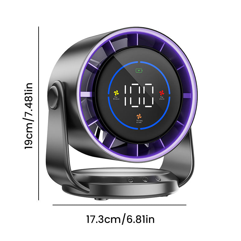 2025 New 100-Speed High - Speed Circulating Fan for Home. 6 - Inch Charging Digital Display, Turbo Desktop Electric Fan