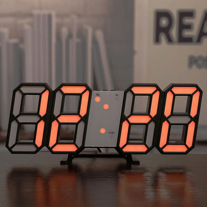3D LED Digital Alarm Clock with Colorful Display, 12/24 Hour Format for Office, Living Room, Bedroom, Kitchen