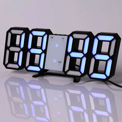 3D LED Digital Alarm Clock with Colorful Display, 12/24 Hour Format for Office, Living Room, Bedroom, Kitchen