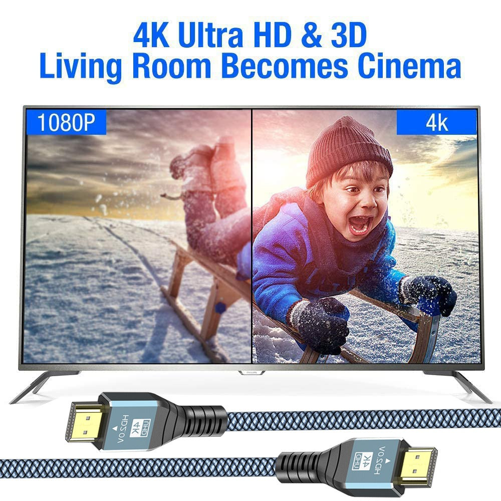 HDMI Cable Nylon Braided Aluminum Alloy High Quality 4K60 TV Connection Cable HDMI HD Cable 8K60