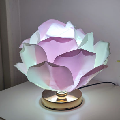 Creative Large Rose Flower Lamp Lotus Lamp for Girl's Bedroom, Romantic Atmosphere Wedding Decoration Bedside Table Lamp