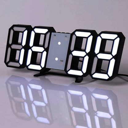 3D LED Digital Alarm Clock with Colorful Display, 12/24 Hour Format for Office, Living Room, Bedroom, Kitchen