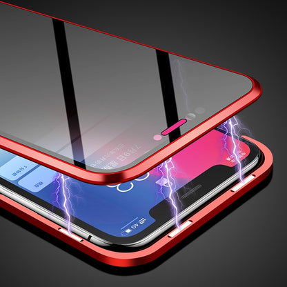 Protect Privacy Tempered Glass + Magnetic Phone Case for iPhone 7 8 Plus X XS MAX XR Fundas Metal Bumper Double-side Glass Cover