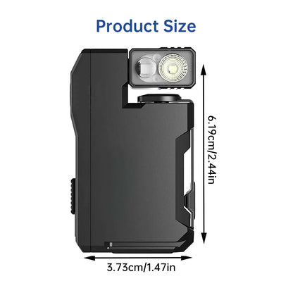 EDC Pocket Flashlight, 400 Lumens, Dual White & RGB Light, Type-C Rechargeable for Outdoor Camping Hiking