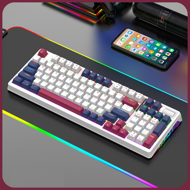 XUNFOX K85 wired mechanical keyboard for esports games, hot swappable desktop computer for office and home use, illuminated USB