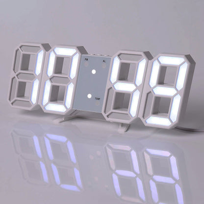3D LED Digital Alarm Clock with Colorful Display, 12/24 Hour Format for Office, Living Room, Bedroom, Kitchen