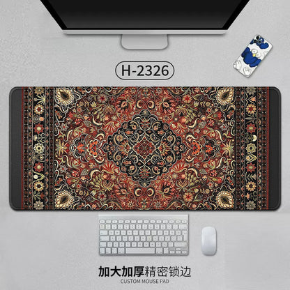 Large Persian Mouse Pad Office Carpet MousePad Natural Rubber Lockedge Anti Slip Desk Mat Laptop Office Game Accessories Pad