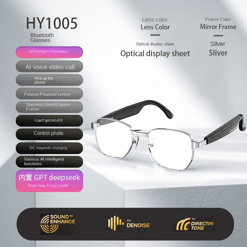 Bluetooth Smart AI Sunglasses Multi functional Real time Translation Headphones Call Listening to Music