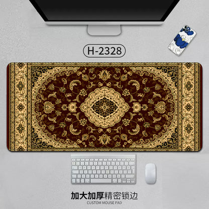 Large Persian Mouse Pad Office Carpet MousePad Natural Rubber Lockedge Anti Slip Desk Mat Laptop Office Game Accessories Pad