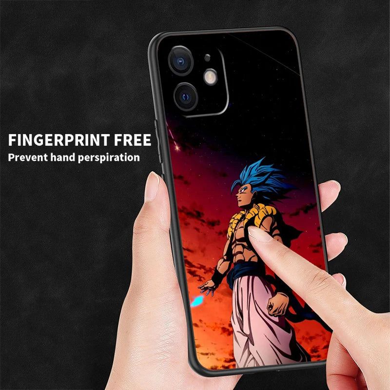 Japanese Art D-Dragon Ball Z For Apple iPhone 15 14 13 12 Pro Max Mini 11 Pro XS Max X XR 6 7 8 Plus SE 2020 Black Phone Case