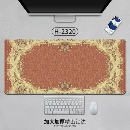 Large Persian Mouse Pad Office Carpet MousePad Natural Rubber Lockedge Anti Slip Desk Mat Laptop Office Game Accessories Pad