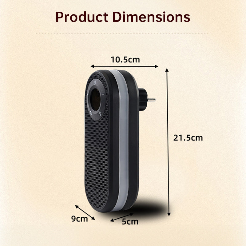Wall-Mounted Space Heater with Night Light, Fast Heating & Overheat Protection for Desk, Bedroom, Office