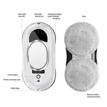 5600Pa Smart Window Cleaning Robot   Auto-Guided, Remote-Controlled Glass Cleaner for Home Use