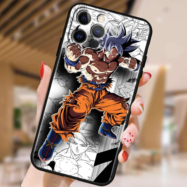 Japanese Art D-Dragon Ball Z For Apple iPhone 15 14 13 12 Pro Max Mini 11 Pro XS Max X XR 6 7 8 Plus SE 2020 Black Phone Case
