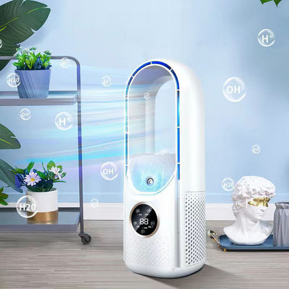 Six - speed timed silent AC cooling fan, new mini portable AC, USB air cooler, bladeless electric fan.
