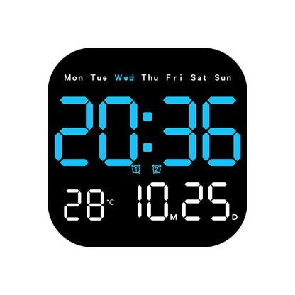 Large Digital LED Wall Clock with Alarm & Timer, Remote Control, Big Display for Home Office, Bedroom, Living Room Decor