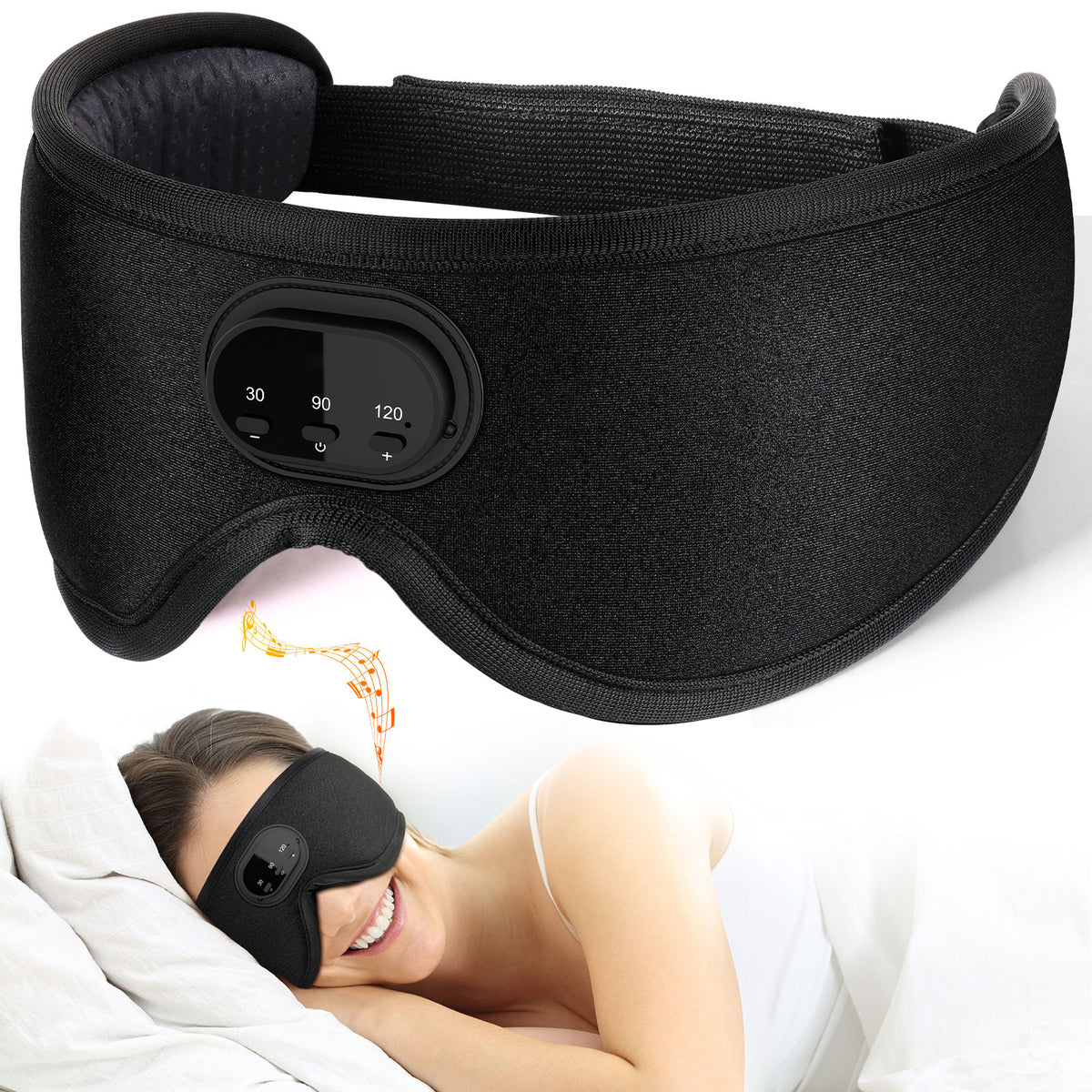 Bluetooth White Noise Milk Silk 3D Eye Socket Full Blackout Breathable Smart Music Sleep Mask