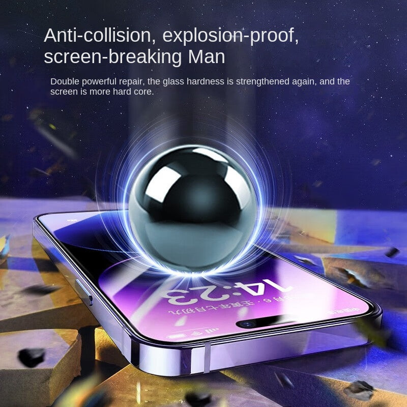 Tempered Glass Screen Protector for Apple iPhone 15 Pro Max Anti-Spy Film with Dust-Free Chamber Roller Application Tool