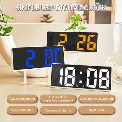 Multifunctional LED Digital Clock: Features number display, color nightlight, temp, calendar, alarm. Large size, backlit, great