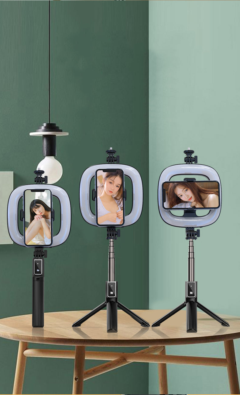 New P40D Square Fill Light Selfie Stick Portable 6 Inches Fill Light Anchor Beauty Light Live Support