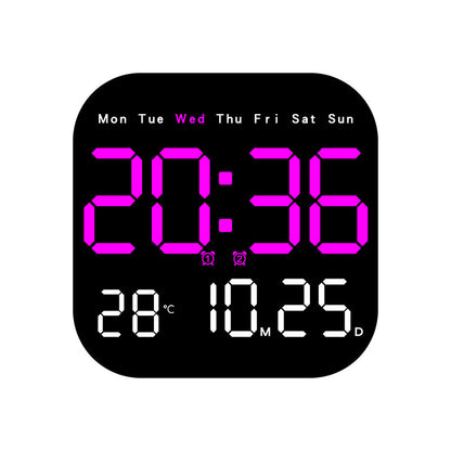 Large Digital LED Wall Clock with Alarm & Timer, Remote Control, Big Display for Home Office, Bedroom, Living Room Decor