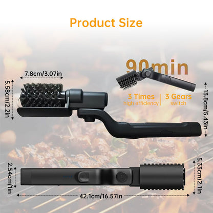 Rechargeable Electric Cleaning Brush for Grill & Floors, 3-in-1 Power Scrubber for BBQ, Patio, Tile