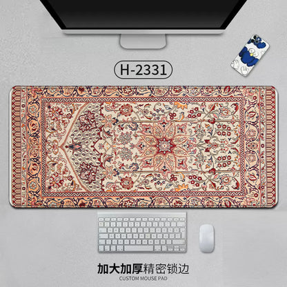 Large Persian Mouse Pad Office Carpet MousePad Natural Rubber Lockedge Anti Slip Desk Mat Laptop Office Game Accessories Pad