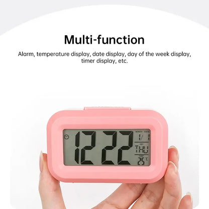 Mini Digital Alarm Clock: LED Backlight, Calendar, Snooze, Data Display