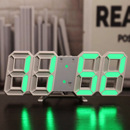 3D LED Digital Alarm Clock with Colorful Display, 12/24 Hour Format for Office, Living Room, Bedroom, Kitchen