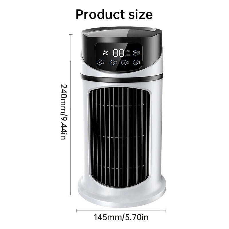 Six - speed timed silent AC cooling fan, new mini portable AC, USB air cooler, bladeless electric fan.
