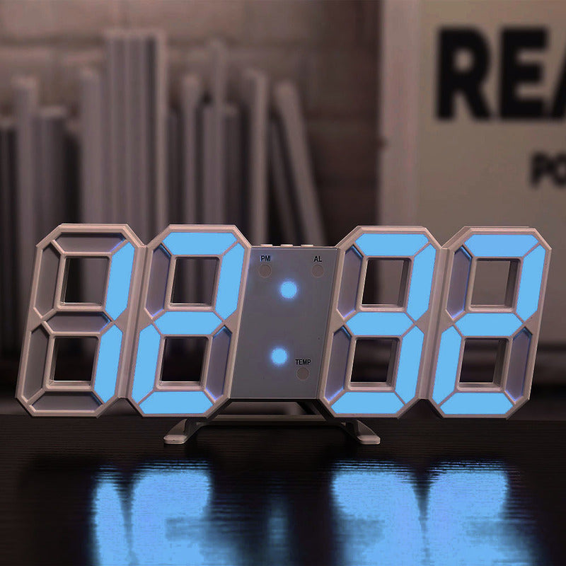 3D LED Digital Alarm Clock with Colorful Display, 12/24 Hour Format for Office, Living Room, Bedroom, Kitchen