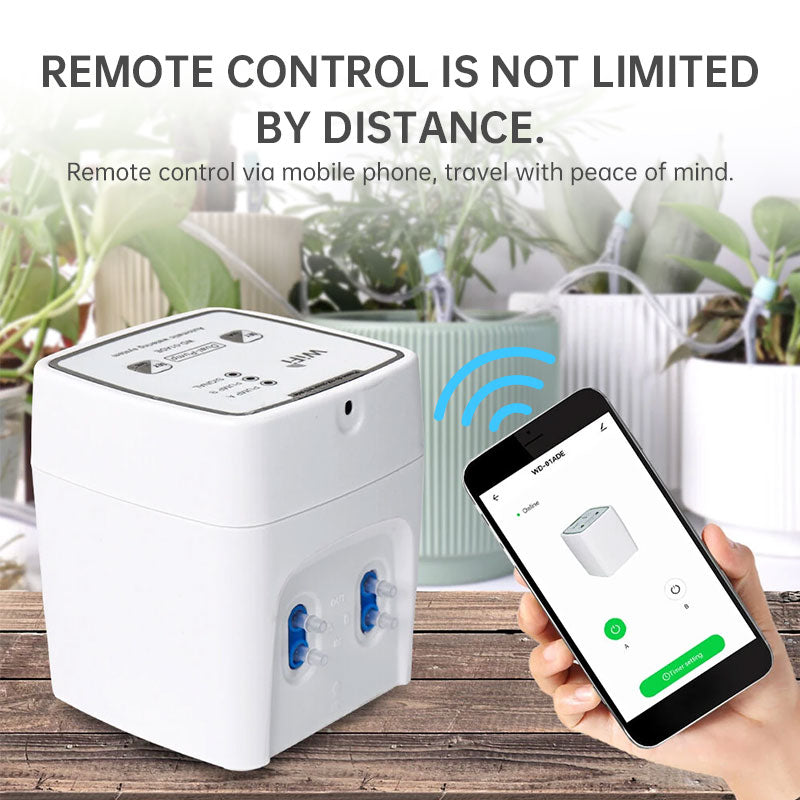 Automatic WiFi Smart Irrigation System, Dual Pump Timer & APP Control, for Garden Drip/Indoor Potted Plant Watering
