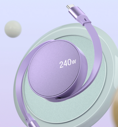 Fast charging typeC dual head retractable data charging cable suitable for laptops smartphones and Apple devices