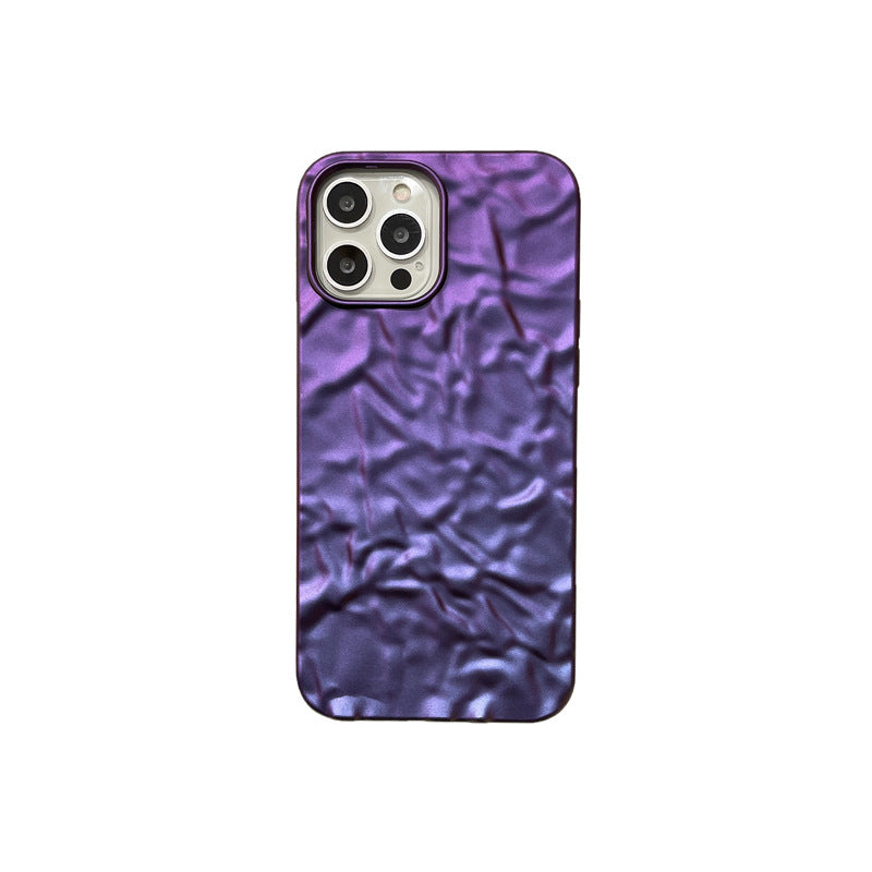 Electroplated origami pattern suitable for iPhone 17 Promax phone case Apple 16 matte red purple 14/15