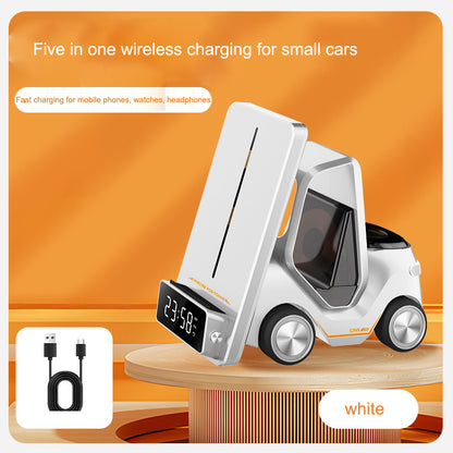 Wireless Charger Stand 5 In 1 Alarm Clock For IPhone 15 14 13 12 Pro Max 8 X XS XR iWatch 8 7 6 5 Airpods Fast Charging Station