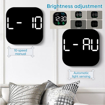 Large Digital LED Wall Clock with Alarm & Timer, Remote Control, Big Display for Home Office, Bedroom, Living Room Decor